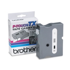 Brother 24mm (1") White on Black Laminated Tape (15m/50') (1/Pkg) (TX3551)