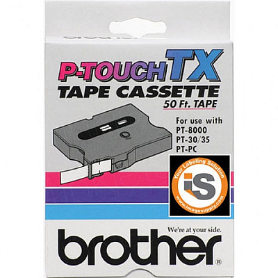 Brother 12mm (1/2") Black on Red Laminated Tape (15m/50') (1/Pkg) (TX4311)