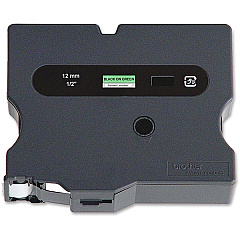 Brother 24mm (1") Black on Green Laminated Tape (15m/50') (1/Pkg) (TX7511)