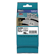 Brother 36mm (1 1/2") Black on White Flexible ID Super Adhesive Industrial Tape (8m/26.2') (1/Pkg) (TZEFX261)