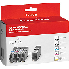 Canon (PGI-7BK/PGI-9C/M/Y/PBK) Color Combo Pack (Includes 1 Each of OEM# 2444B002, 1035B002, 1036B002, 1037B002, 1034B002) (1034B010)