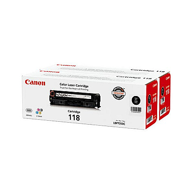 Canon (CRG-118BK VP) Black Toner Cartridge Dual Pack (2 Pack of OEM# 2662B001AA) (2 x 3,400 Yield) (2662B004AA)