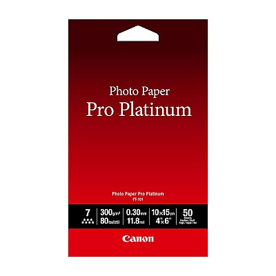 Canon Photo Paper Pro Platinum (4" x 6") (50 Sheets/Pkg) (2768B014)