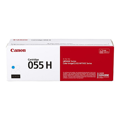 Canon (CRG-055 C H) High Yield Cyan Toner Cartridge (5,900 Yield) (3019C001AA)