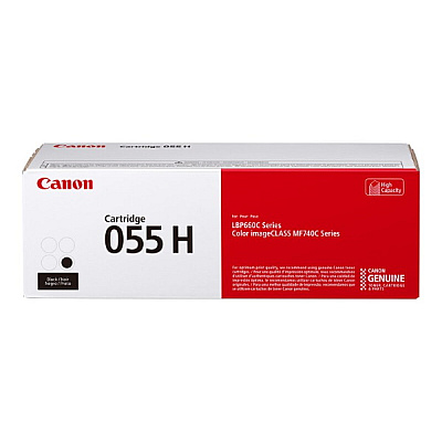 Canon (CRG-055 BK H) High Yield Black Toner Cartridge (7,600 Yield) (3020C001AA)