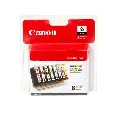 Canon (BCI-6) 8 Color Ink Cartridge Multi Pack Includes K, C, G, M, Photo C, Photo M, R, Y (4705A026)