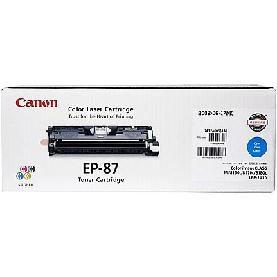 Canon (EP-87) Cyan Toner Cartridge (4,000 Yield) (7432A005BA)