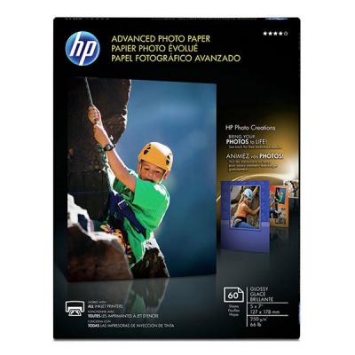 HP Advanced Photo Paper 66# Glossy (5" x 7") (60 Sheets/Pkg) (Q8690A)