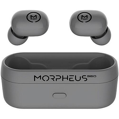 Morpheus Spire True Wireless Earbuds Bluetooth In-ear Headphones With Microphone Hifi Stereo 20 Hour Playtime Binaural Gray (TW1500G)