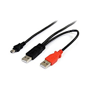 StarTech 6 Ft Usb Y Cable For External Hard Drive (USB2HABMY6)