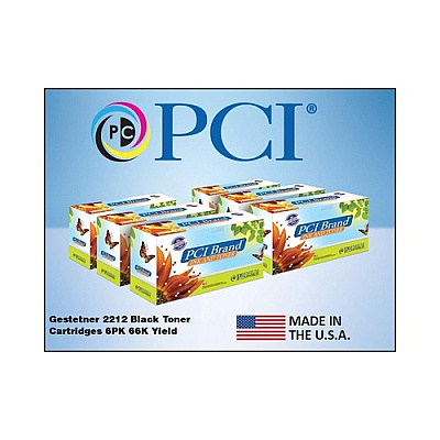 PCI Brand Compatible Gestetner 89870 6-pack Black Toner Cartridges 66k Yield For Gestetner 2212/3212/dsm622/dsm627/dsm725e/dsm730 Made In Usa (89870PCI)