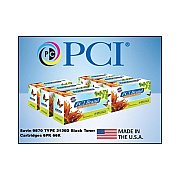 PCI Brand Compatible Savin 9870 6-pack Black Toner Ctgs 66000 Pg Yld For Savin 2522/2527/2532/4022/4027/8025e/8030/9025/9033/9228/9233 Made In Usa (9870PCI)