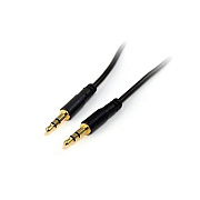 StarTech 1 Ft Slim 3.5mm Stereo Audio Cable Mm (MU1MMS)