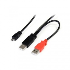Startech.Com 1 Ft Usb Y Cable For External Hard Drive (USB2HAUBY1)