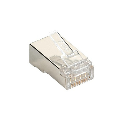Black Box Cat5e Modular Plug For Round Solid/stranded Cable - Shielded - 100-pack, Gsa, Taa (C5EMPS100PAK)