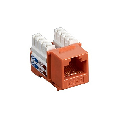 Black Box Cat6 Keystone Jack - Unshielded, Rj45, Orange, 25-pack (CAT6JOR25PAK)