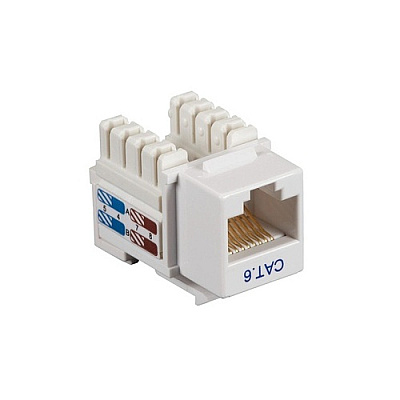 Black Box Cat6 Keystone Jack - Unshielded, Rj45, White, 5-pack (CAT6JWH5PAK)