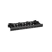 Black Box Horizontal It Rackmount Cable Manager - 1u, 19", Single-sided, Black, Gsa, Taa (ECMH1US)