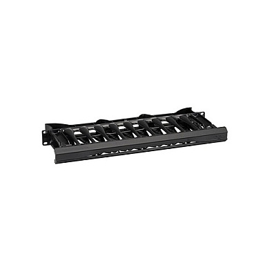 Black Box Horizontal It Rackmount Cable Manager - 1u, 19", Single-sided, Black, Gsa, Taa (ECMH1US)