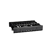 Black Box Horizontal It Rackmount Cable Manager - 2u, 19", Double-sided, Black, Gsa, Taa (ECMH2UD)