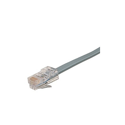 Black Box Flat Satin Telco Patch Cable - Stranded, Unshielded, Pvc, Straight-pin, 8-wire, Rj11, Male/male, Gray, 4-ft. (1.2-m) (EL08MS04)