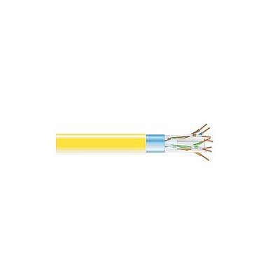 Black Box Cat6 400-mhz Solid Ethernet Bulk Cable - Shielded (f/utp), Cmp Plenum, Yellow, 1000-ft. (304.8-m) Spool, Gsa, Taa (EVNSL0614A1000)