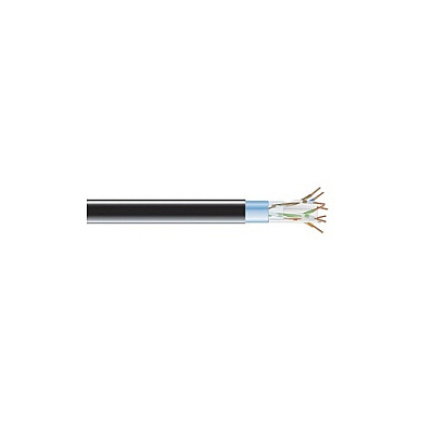 Black Box Cat6 400-mhz Solid Ethernet Bulk Cable - Shielded (f/utp), Cmp Plenum, Black, 1000-ft. (304.8-m) Spool, Gsa, Taa (EVNSL0618A1000)
