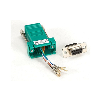 Black Box Db9 Female To Rj45f Modular Adapter Kit With Thumbscrews Green (FA4509FGR)