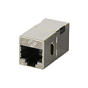 Black Box Cat6 Coupler - Shielded, Straight-pin, Office Silver, 10-pack, Gsa, Taa (FM60810PAK)