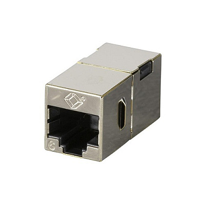 Black Box Cat6 Coupler - Shielded, Straight-pin, Office Silver, 10-pack, Gsa, Taa (FM60810PAK)