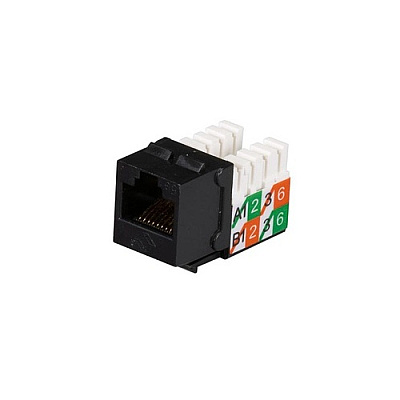 Black Box Cat5e Keystone Jack - Unshielded, Black 25-pack, Gsa, Taa (FMT921R225PAK)