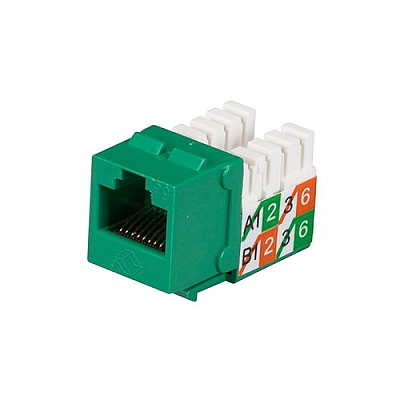 Black Box Cat5e Keystone Jack - Unshielded, Green 25-pack, Gsa, Taa (FMT924R225PAK)
