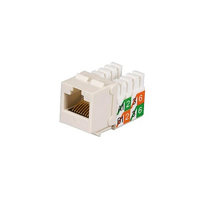 Black Box Cat5e Keystone Jack - Unshielded, Office White 25-pack, Gsa, Taa (FMT925R225PAK)