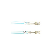 Black Box Om3 50/125 Multimode Fiber Optic Patch Cable - Ofnr Pvc, Lc To Lc, Aqua, 1-m (3.2-ft.) (FO10G001MLCLC)