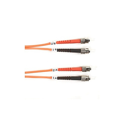 Black Box Om2 50/125 Multimode Fiber Optic Patch Cable - Ofnr Pvc, St To St, Orange, 1-m (3.2-ft.) (FO50001MSTST)