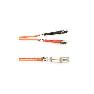 Black Box Om2 50/125 Multimode Fiber Optic Patch Cable - Ofnr Pvc, St To Lc, Orange, 3-m (9.8-ft.) (FO50003MSTLC)