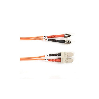 Black Box Om2 50/125 Multimode Fiber Optic Patch Cable - Ofnr Pvc, St To Sc, Orange, 3-m (9.8-ft.) (FO50003MSTSC)