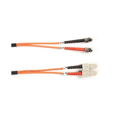Black Box Om1 62.5/125 Multimode Fiber Optic Patch Cable - Ofnr Pvc, St To Sc, Orange, 2-m (6.5-ft.) (FO625002MSTSC)