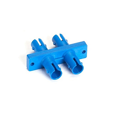 Black Box Fiber Optic Coupling-multimode-singlemode, Duplex, Ceramic Sleeve, Plastic Flange, Rectangular, St-st, Blue, Gsa, Taa (FOT112)