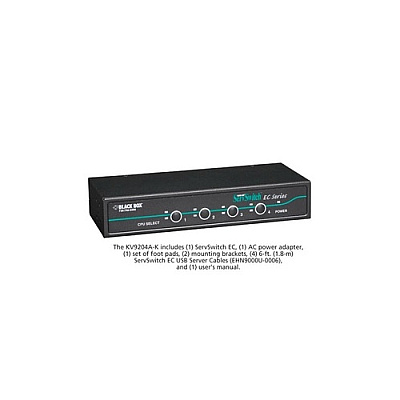Black Box Kvm Switch For Ps/2 And Usb Servers And Ps/2 Or Usb Consoles, 4-port, Gsa, Taa (KV9204AK)