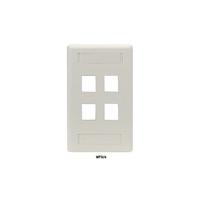 Black Box Keystone Wallplate - Single-gang, 1-port, Office White, Gsa, Taa (WPT456)
