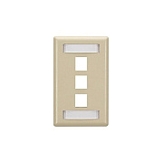 Black Box Keystone Wallplate - Single-gang, 3-port, Ivory, Gsa, Taa (WPT466)