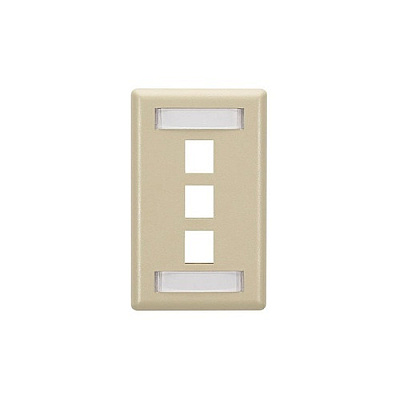 Black Box Keystone Wallplate - Single-gang, 3-port, Ivory, Gsa, Taa (WPT466)