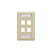 Black Box Keystone Wallplate - Single-gang, 4-port, Ivory, Gsa, Taa (WPT472)