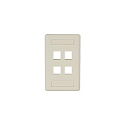 Black Box Keystone Wallplate - Single-gang, 4-port, Office White, Gsa, Taa (WPT474)