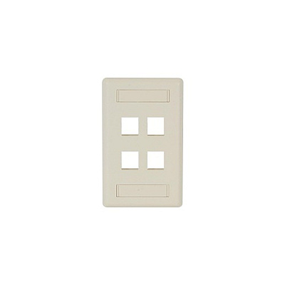Black Box Keystone Wallplate - Single-gang, 4-port, Office White, Gsa, Taa (WPT474)