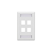 Black Box Keystone Wallplate - Single-gang, 4-port, White, Gsa, Taa (WPT476)