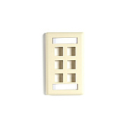 Black Box Keystone Wallplate - Single-gang, 6-port, Ivory, Gsa, Taa (WPT478)