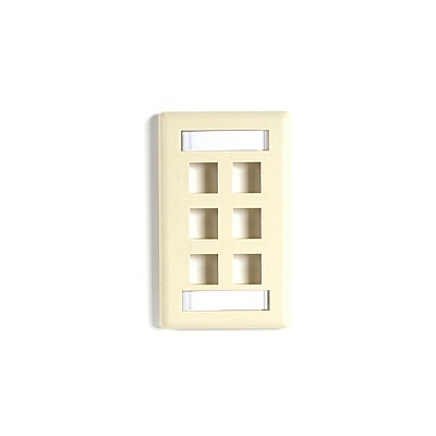 Black Box Keystone Wallplate - Single-gang, 6-port, Ivory, Gsa, Taa (WPT478)