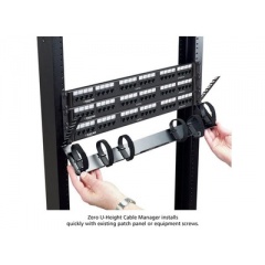 Black Box Horizontal Rackmount Cable Manager - 0u, 19"single-sided Black, 10-pack, Gsa, Taa (JPM500A-R2-10PAK)
